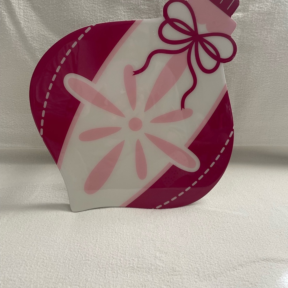 NWT Ashland Pink and White Decorative Stand / Table Riser